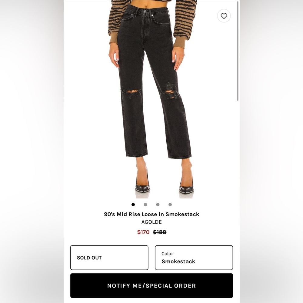Agolde jeans 90s mid rise loose in Smokestack
